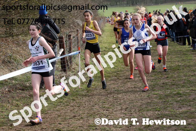 Girls under-15s 2019 British Athletics Inter Counties Cross Country, Prestwood Hall, Loughborough. Photo:  David T. Hewitson/Sports for All Pics
